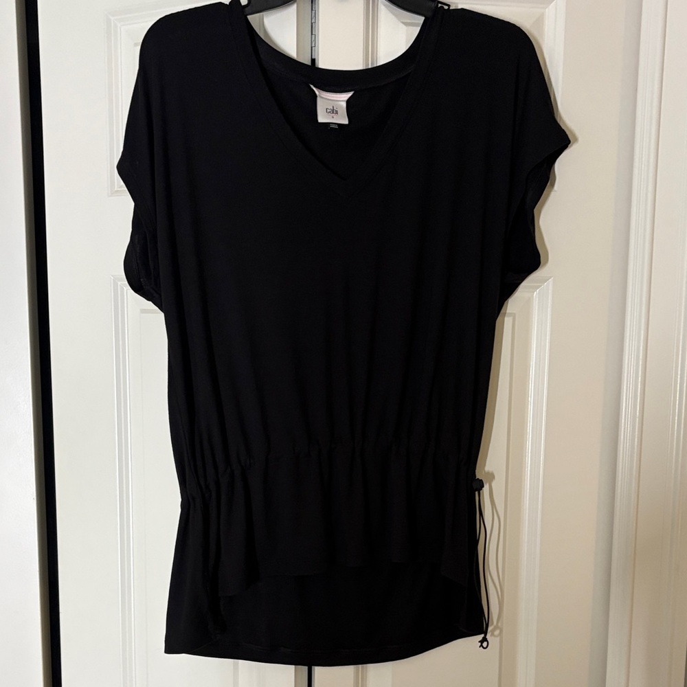 Cals Black V-Neck Blouse